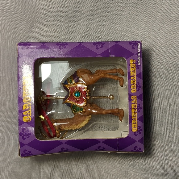 Costco NIB set 4 Carousel Christmas Ornaments. Lion, Giraffe, Elephant, Camel. - Picture 2 of 9